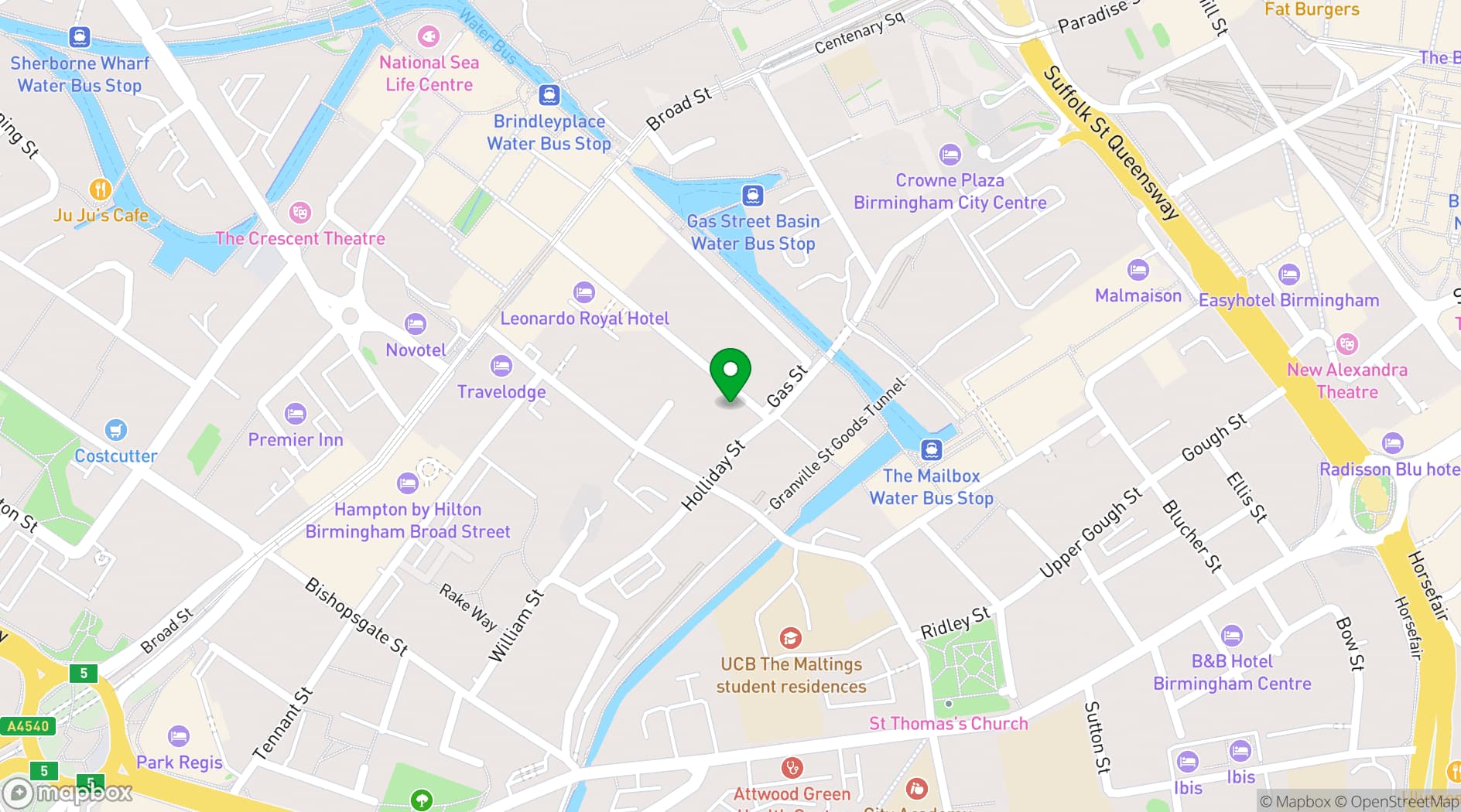 Map showing City of Birmingham Symphony Orchestra