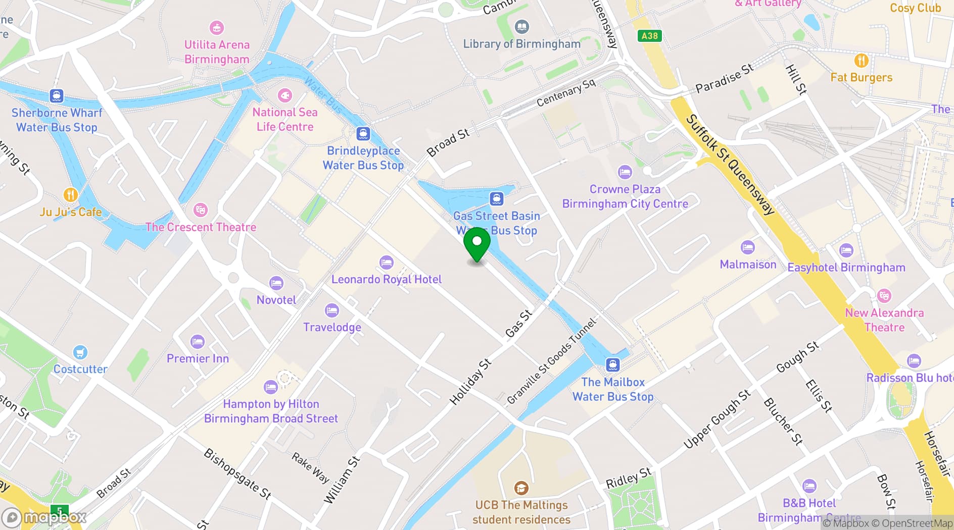 Map showing Gas Street Church
