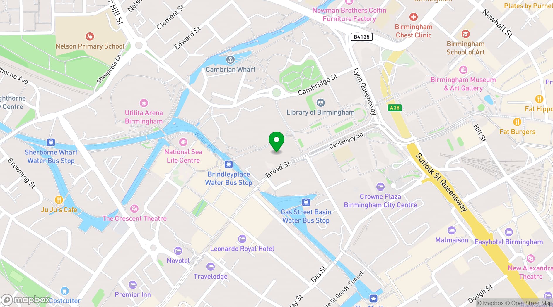 Map showing Symphony Hall