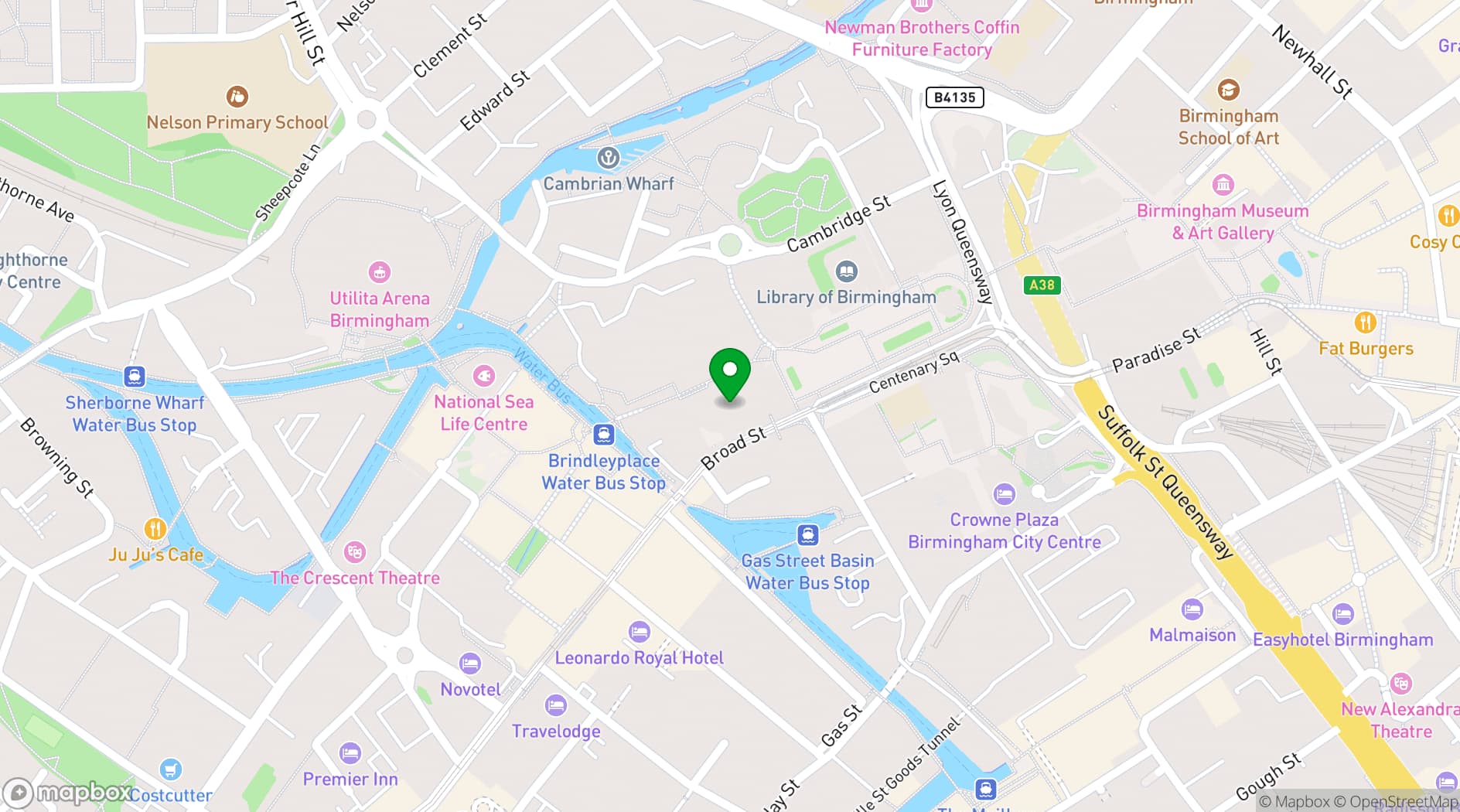 Map showing Symphony Hall