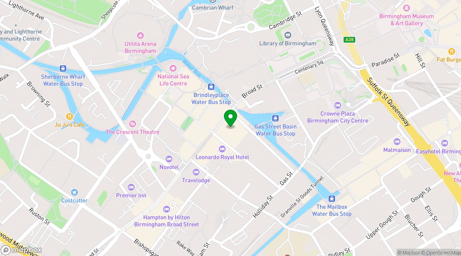 Map showing Rosies Birmingham