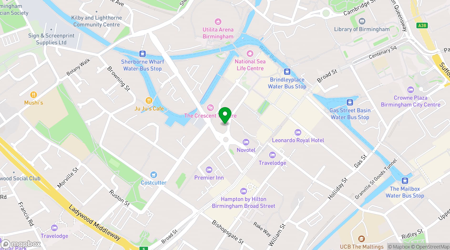 Map showing Hilton Garden Inn