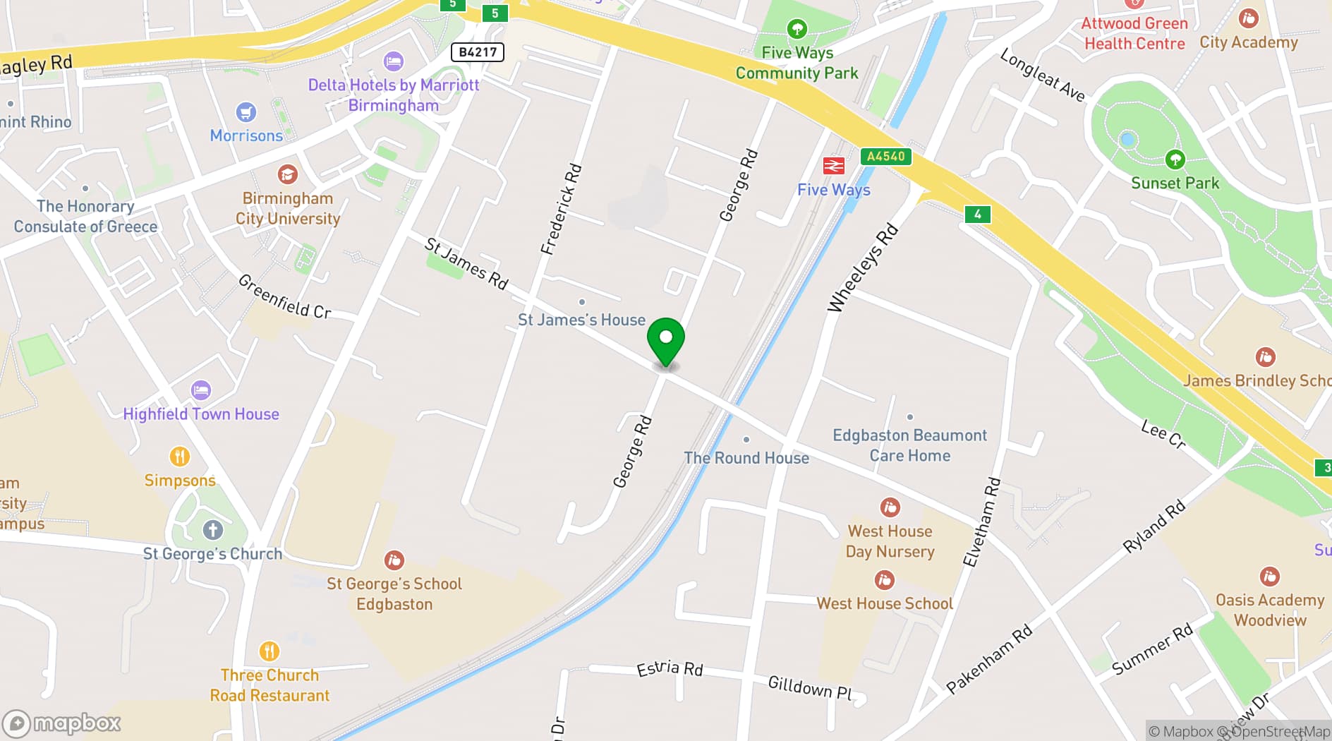 Map showing  West Midlands Circus Centre