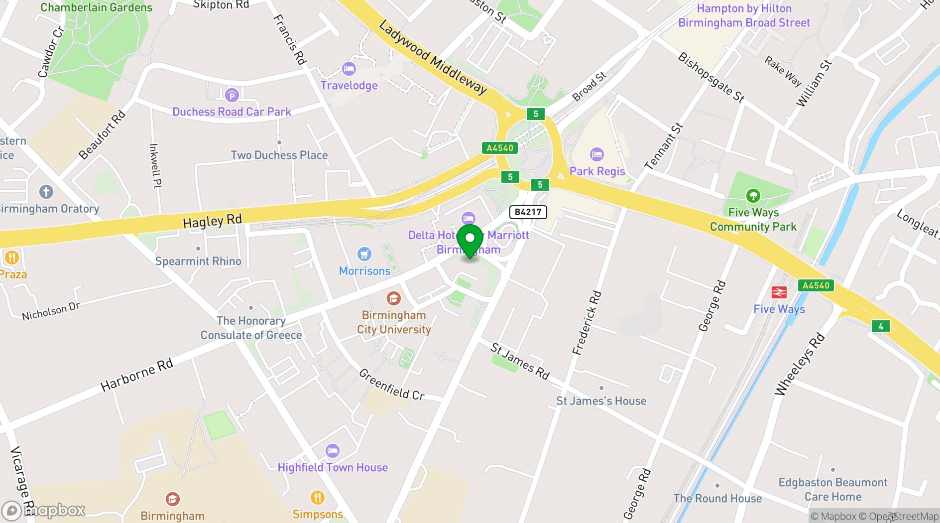 Map showing Apex House