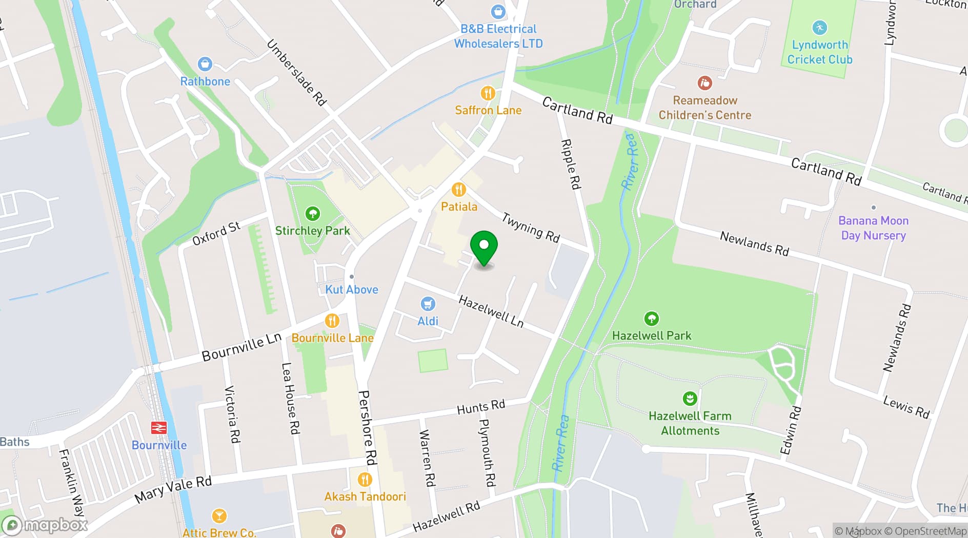 Map showing Stirchley United W.M.C