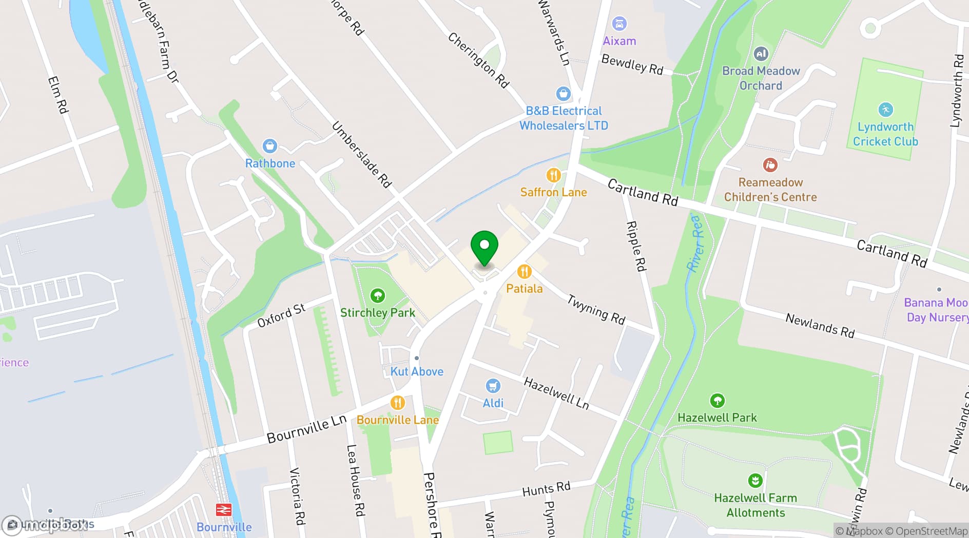Map showing The Bournbrook Inn