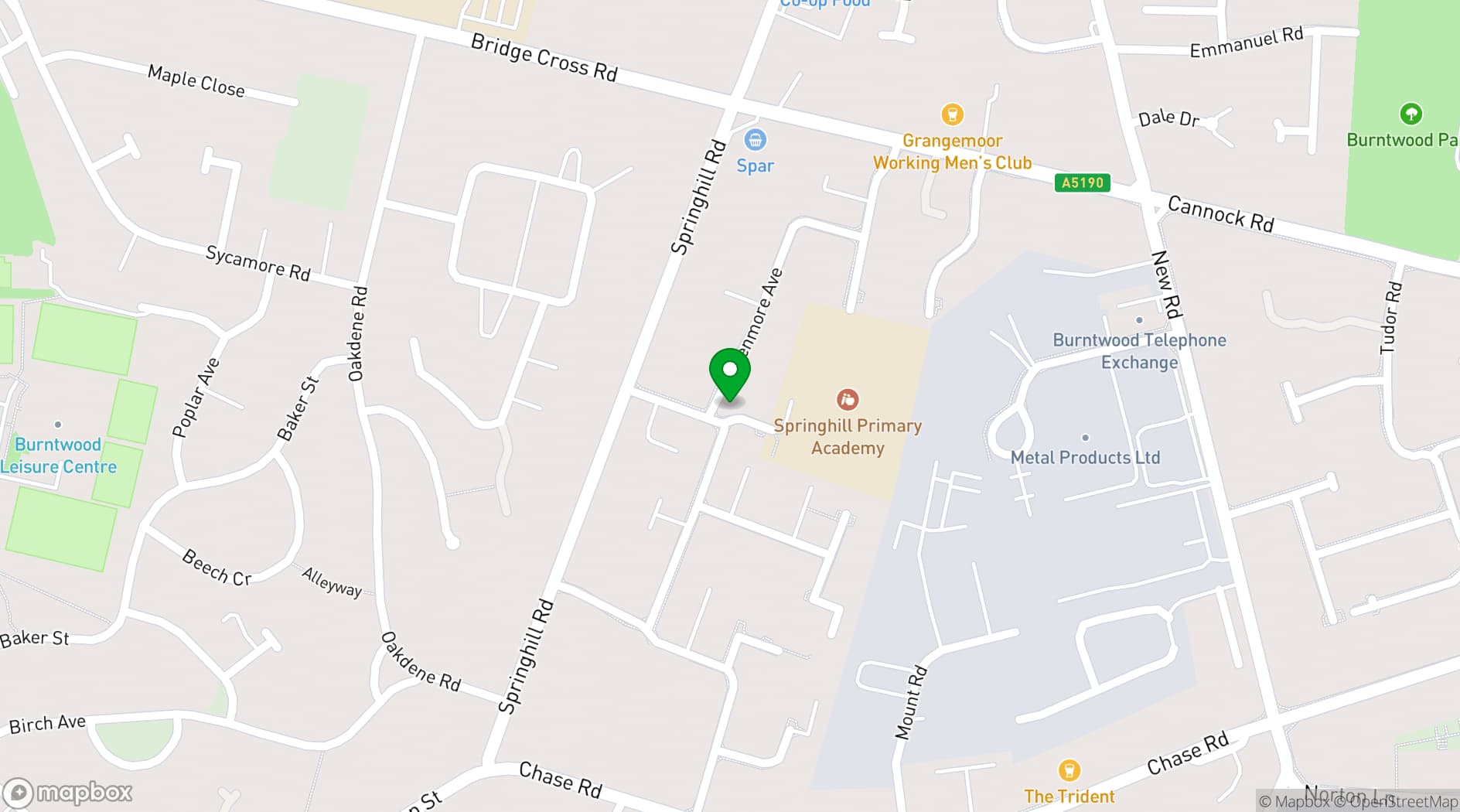 Map showing Spark Burntwood CIC
