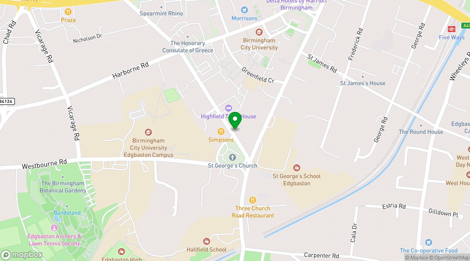Map showing The Studio