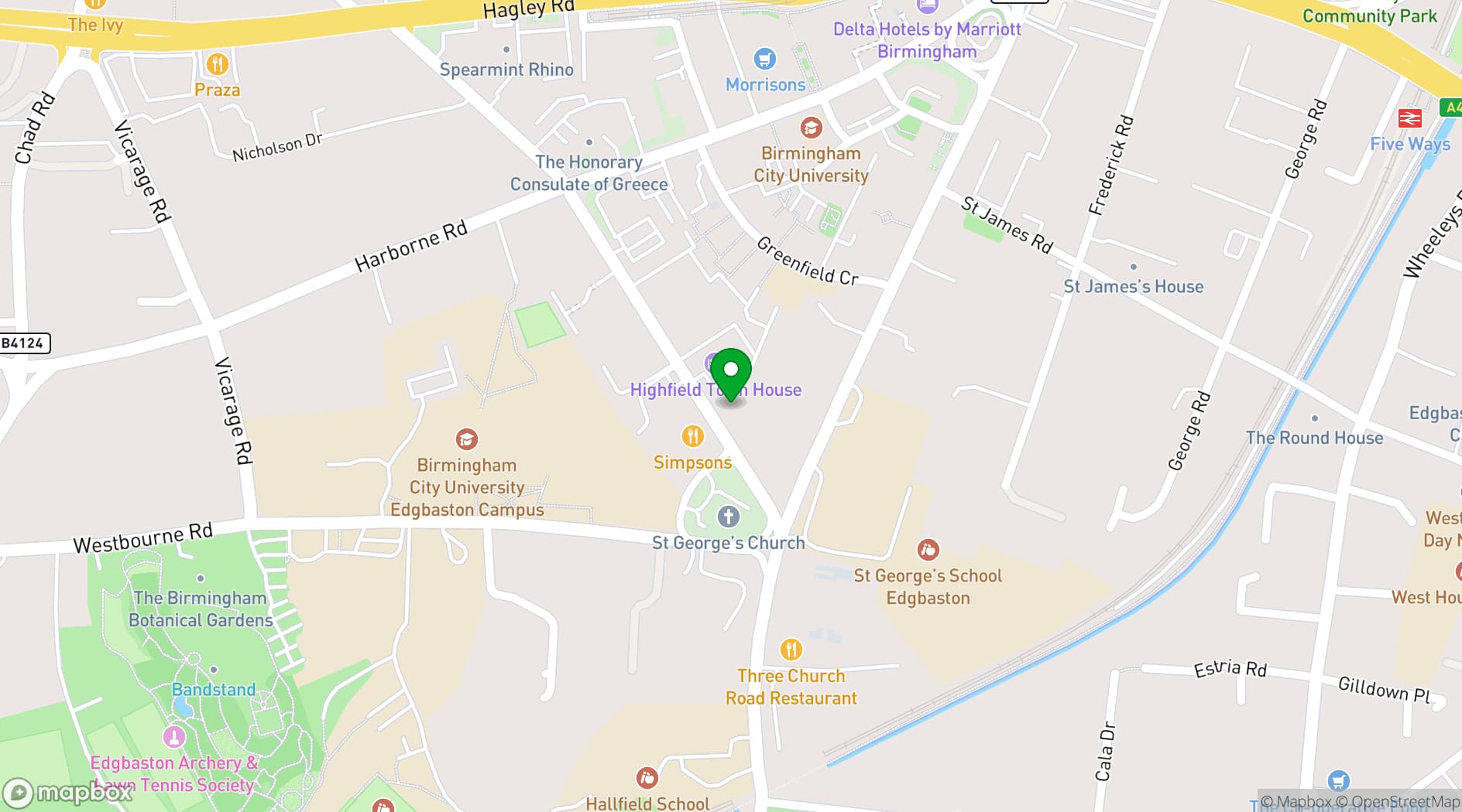 Map showing The High Field