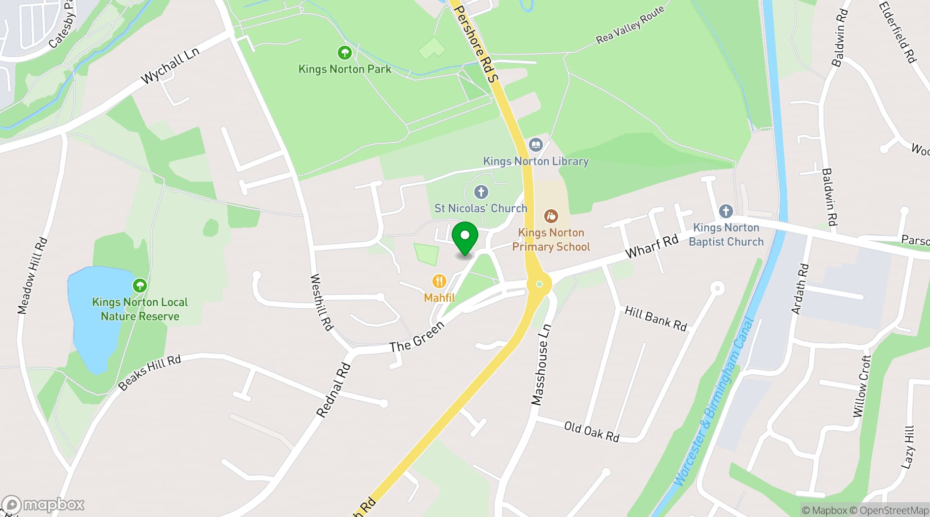 Map showing The Bulls Head