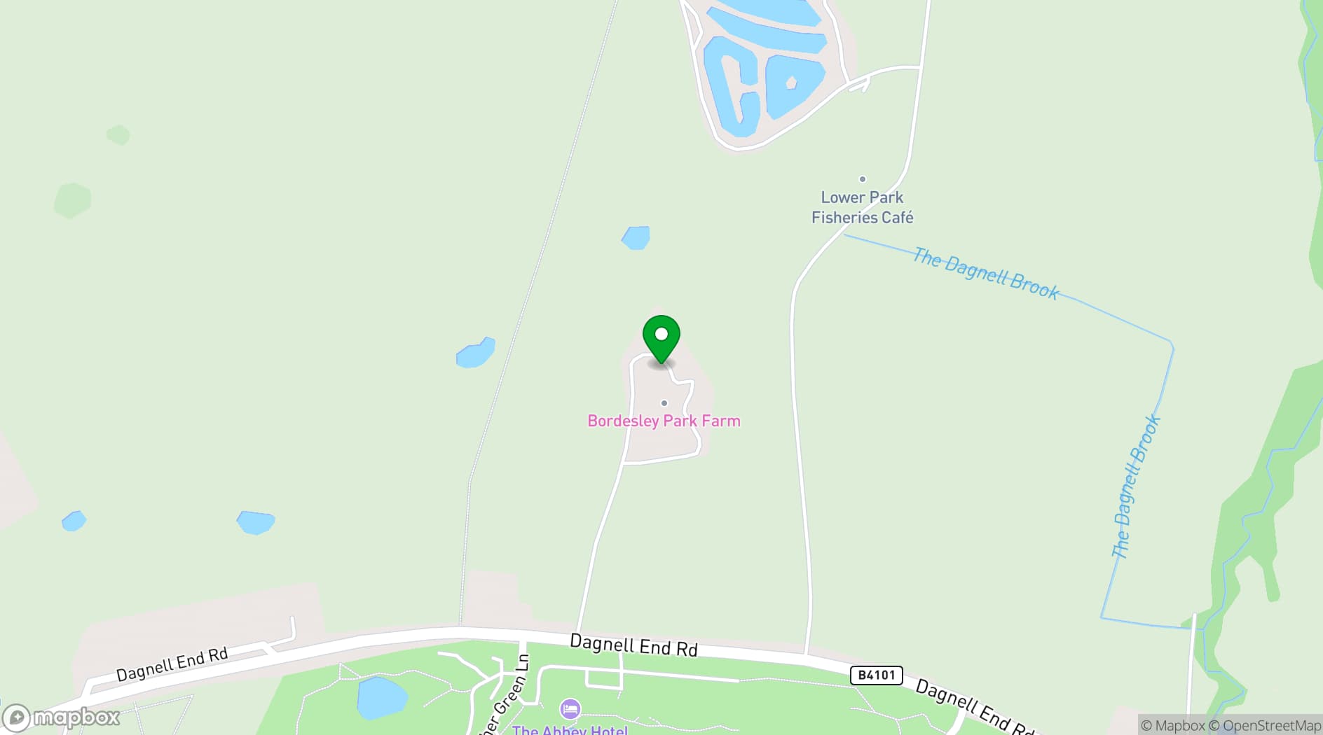 Map showing Bordesley Park Wedding Venue