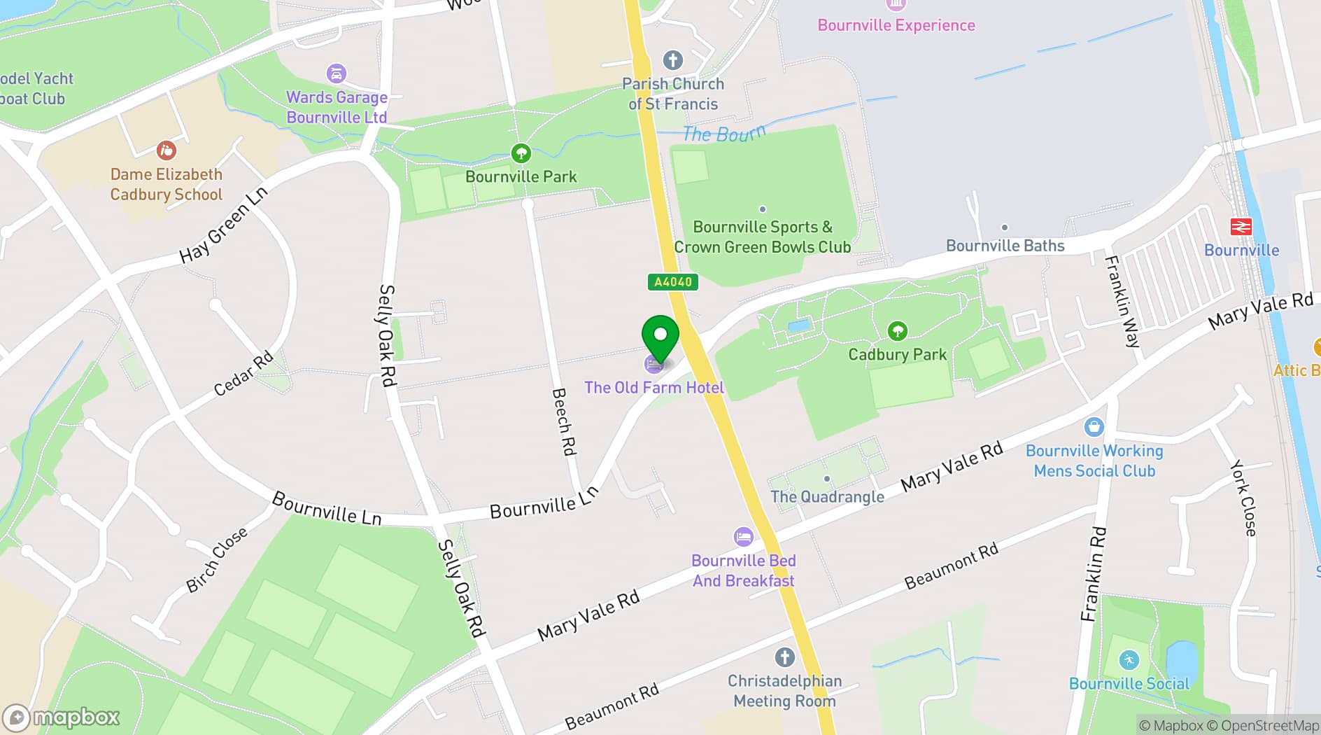 Map showing Old Farm Hotel