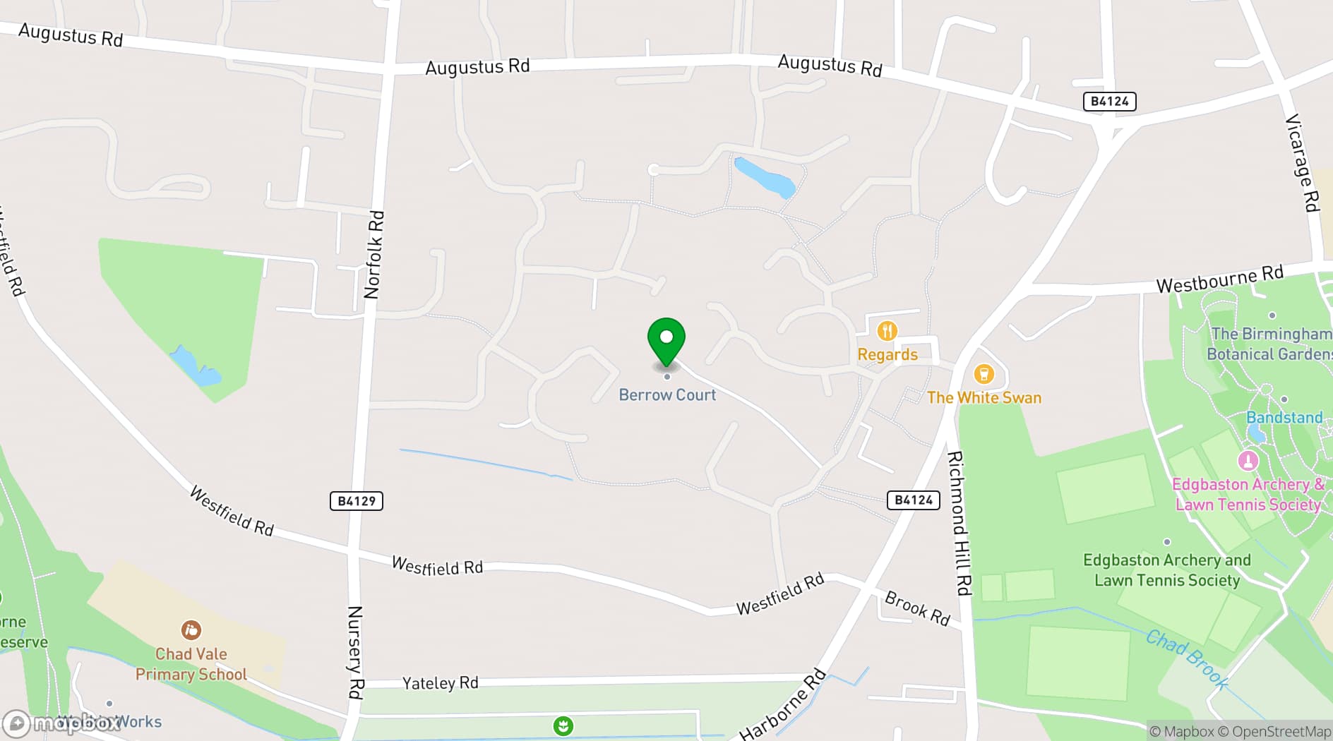 Map showing Berrow court