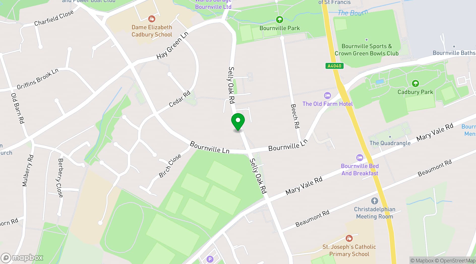 Map showing The Beeches