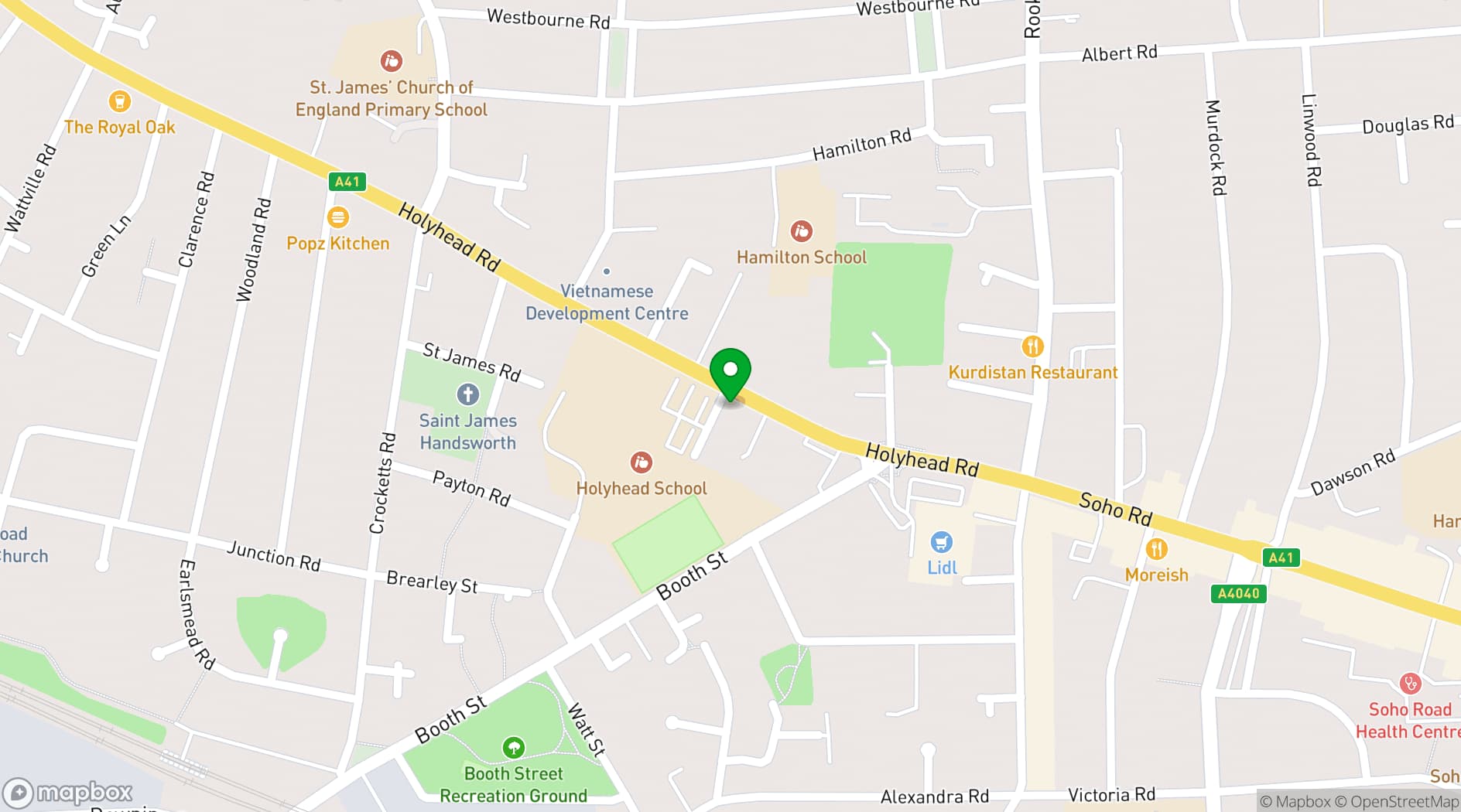 Map showing New Life Wesleyan Church