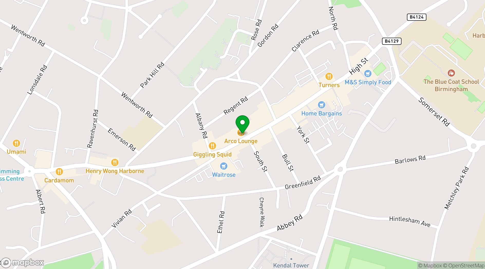 Map showing Arco Lounge