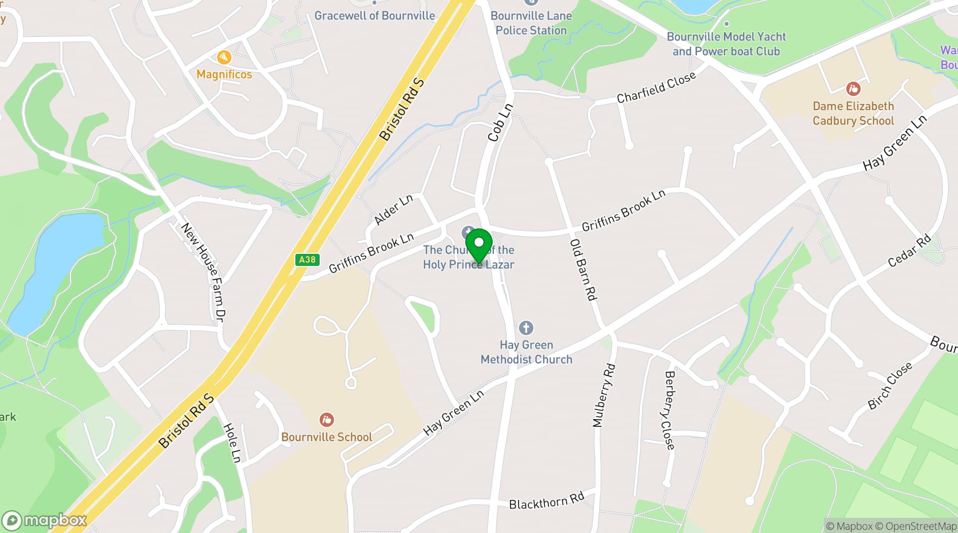 Map showing Saint Lazar's Hall