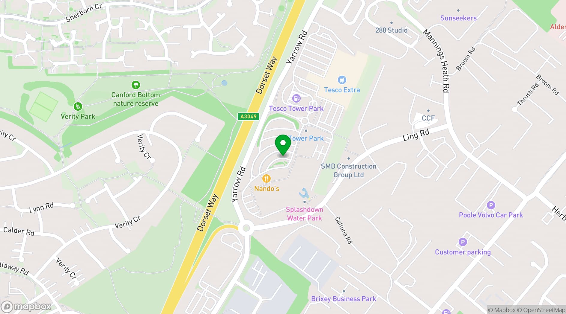 Map showing Vue Poole