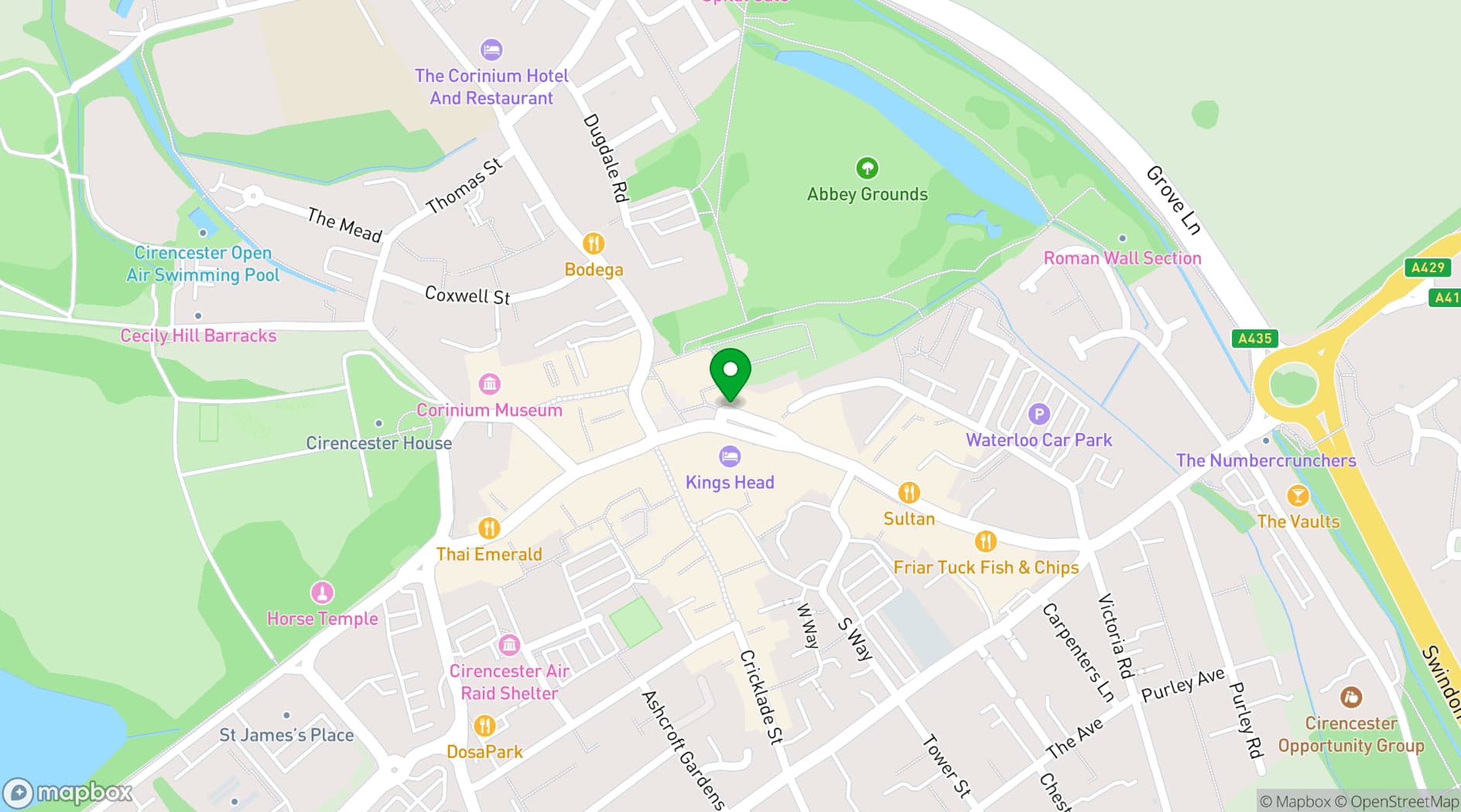 Map showing Cotswold Contemporary