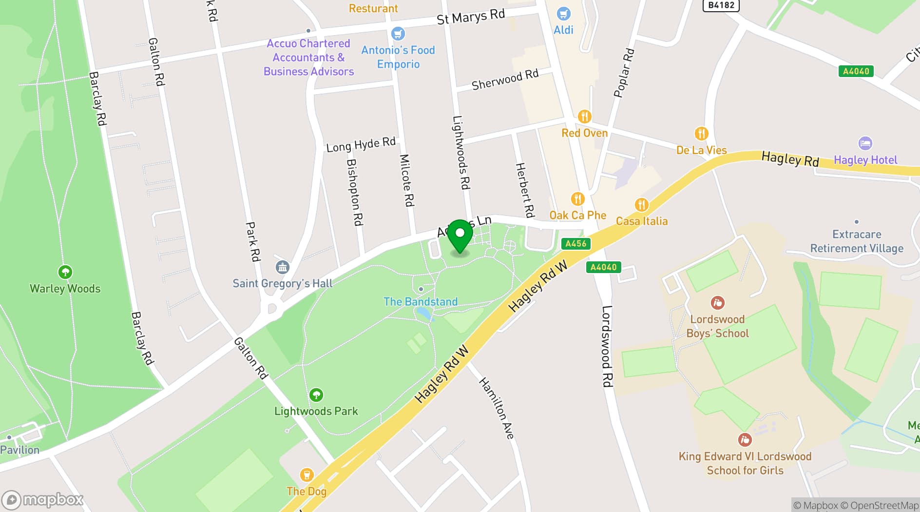 Map showing Lightwoods House