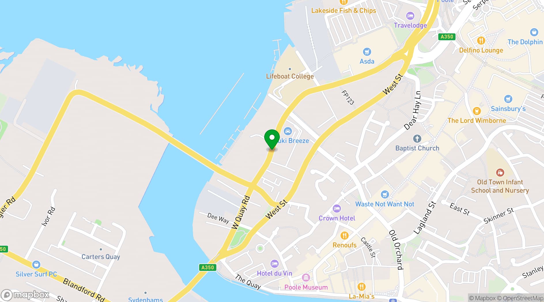 Map showing RNLI College