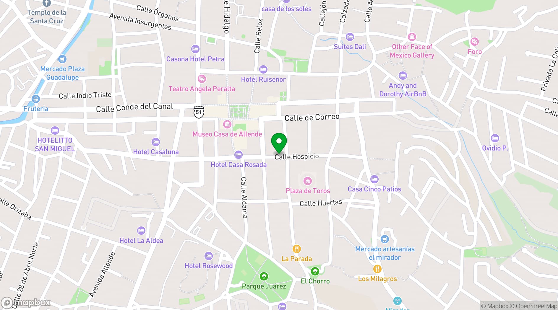 Map showing Belmond Casa de Sierra Nevada