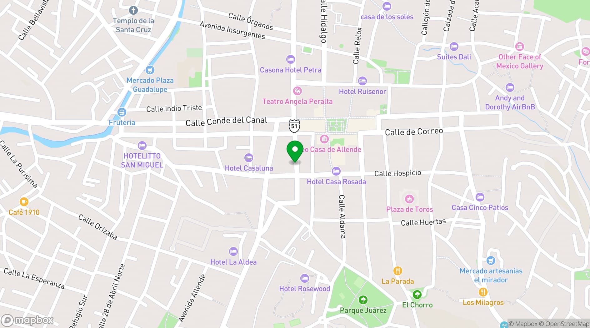 Map showing Mivida Restaurant