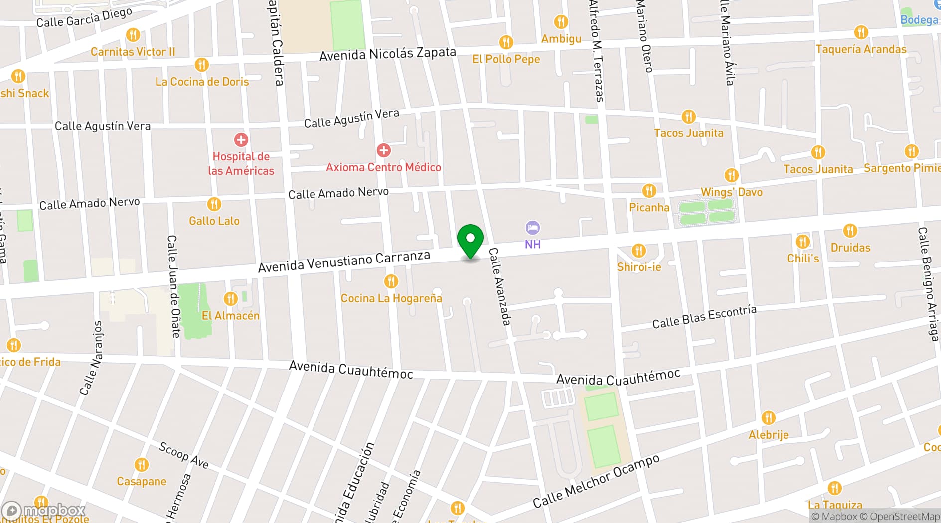 Map showing City Express Junior by Marriott San Luis Potosi Carranza