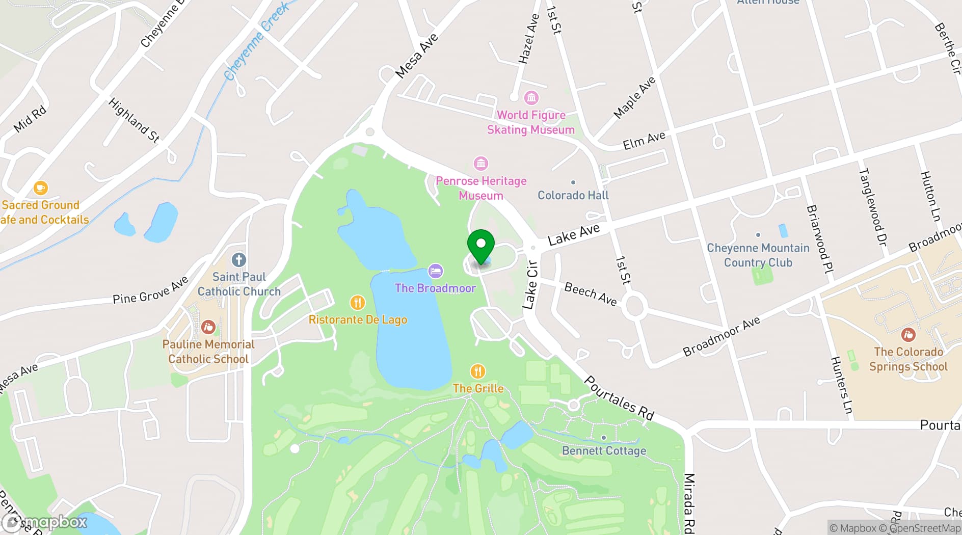 Map showing The Broadmoor