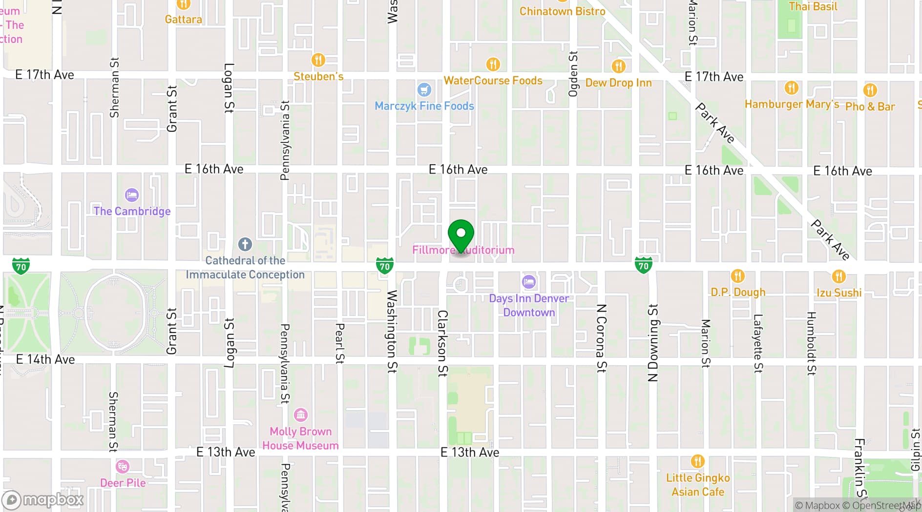 Map showing Fillmore Auditorium
