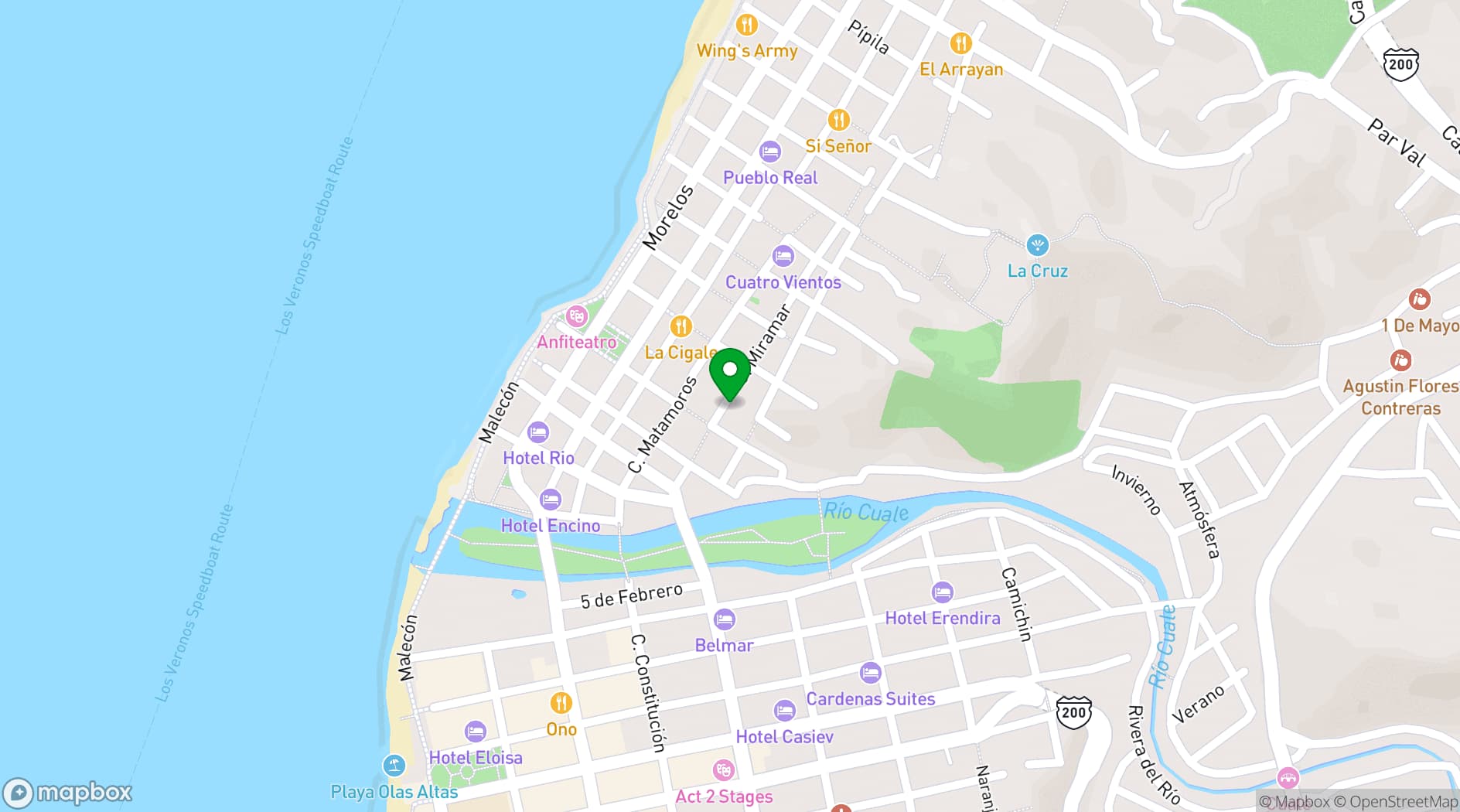 Map showing Hacienda San Angel