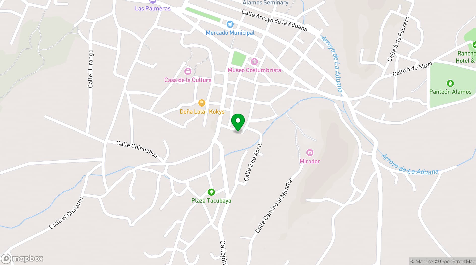 Map showing Hacienda de los Santos