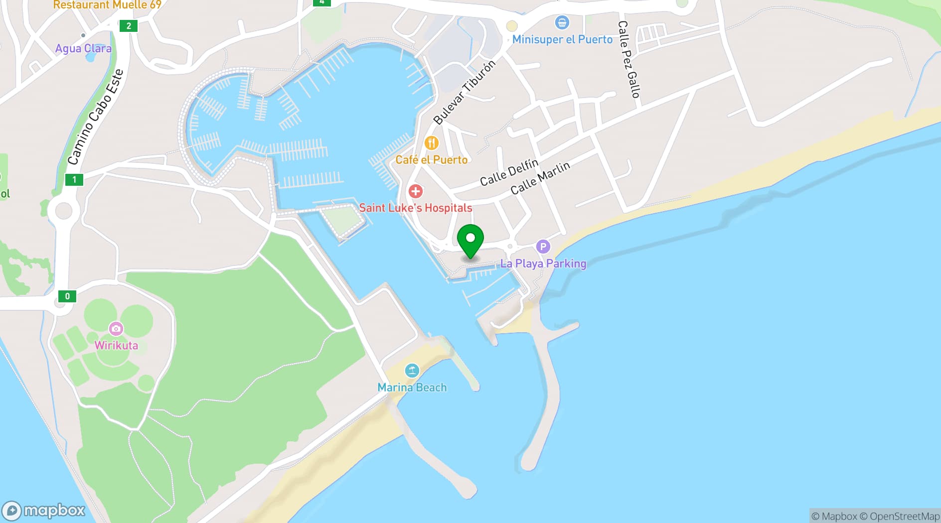 Map showing Hotel El Ganzo