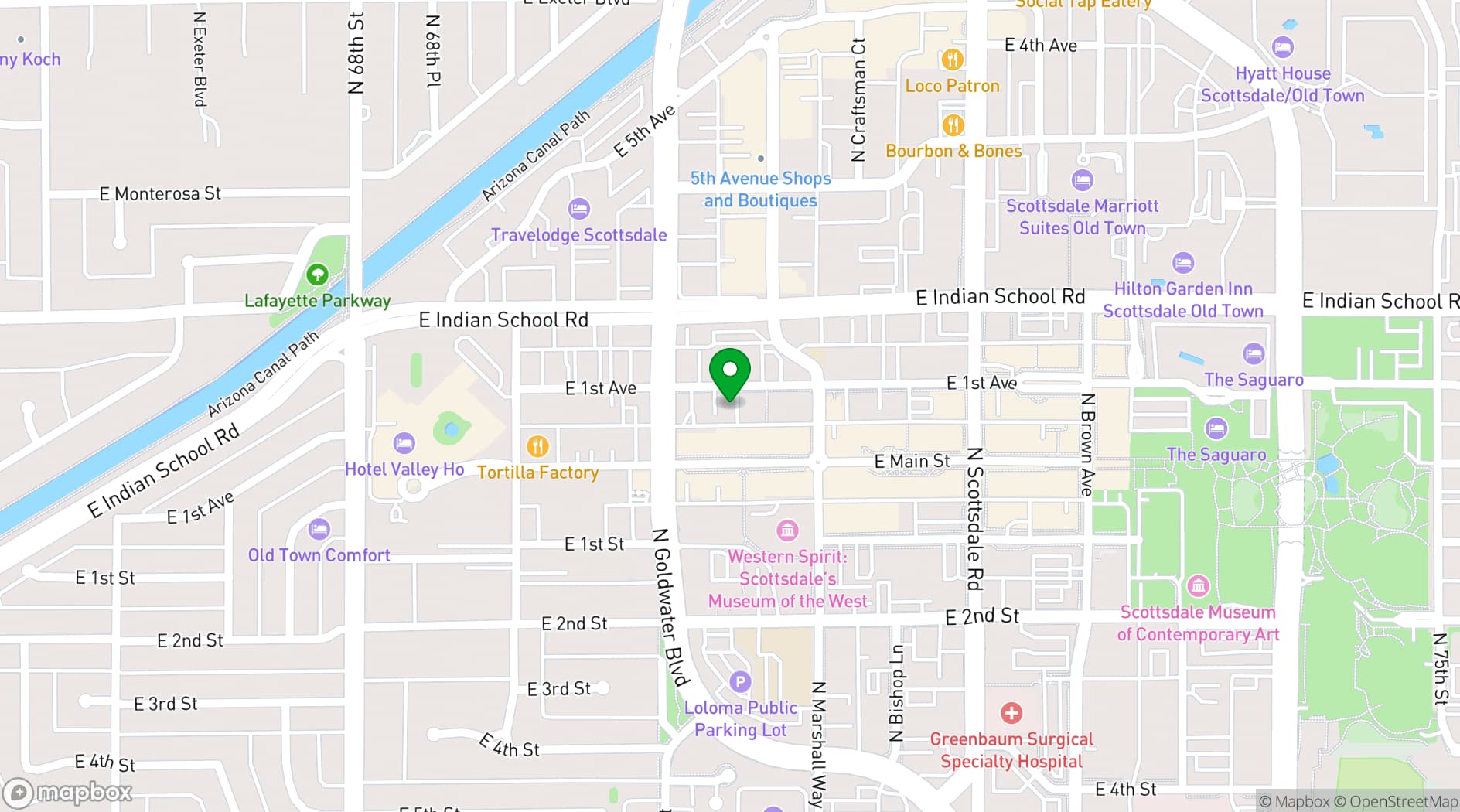 Map showing Arcadia Farms Café