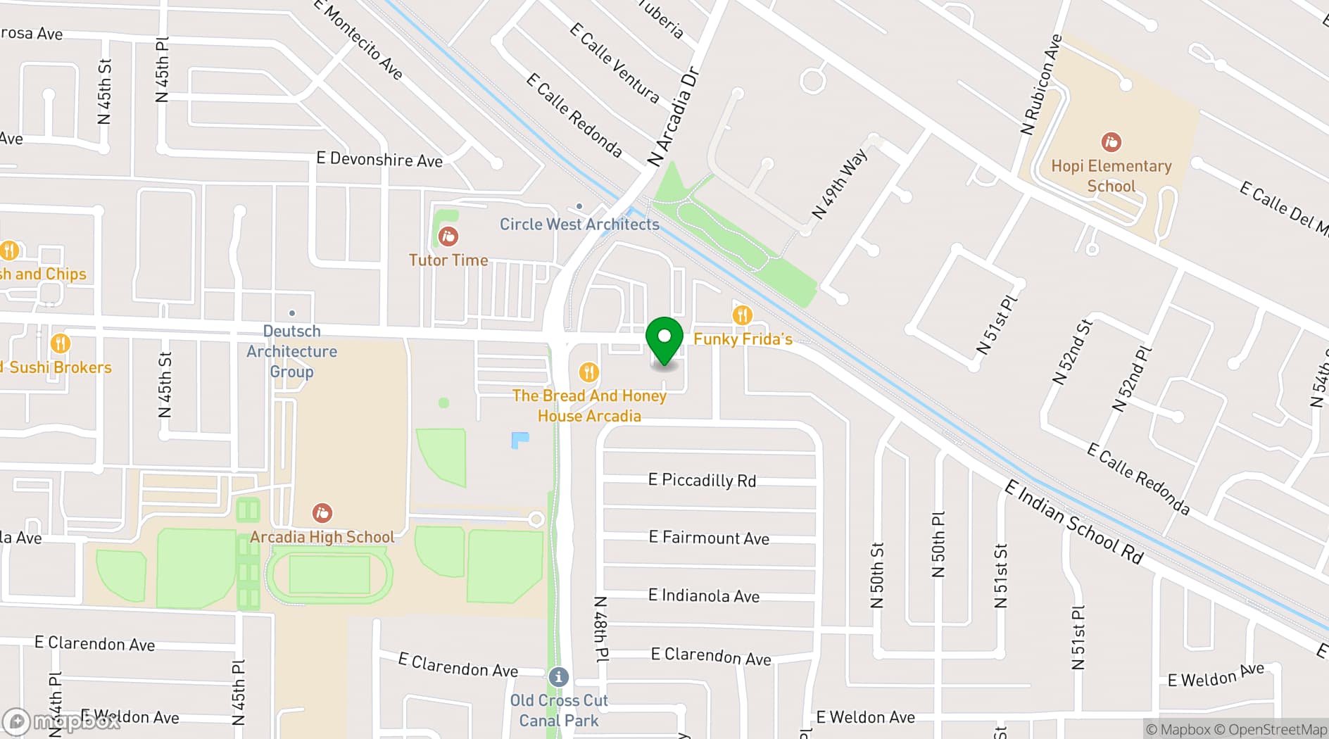 Map showing JT'S BAR & GRILL
