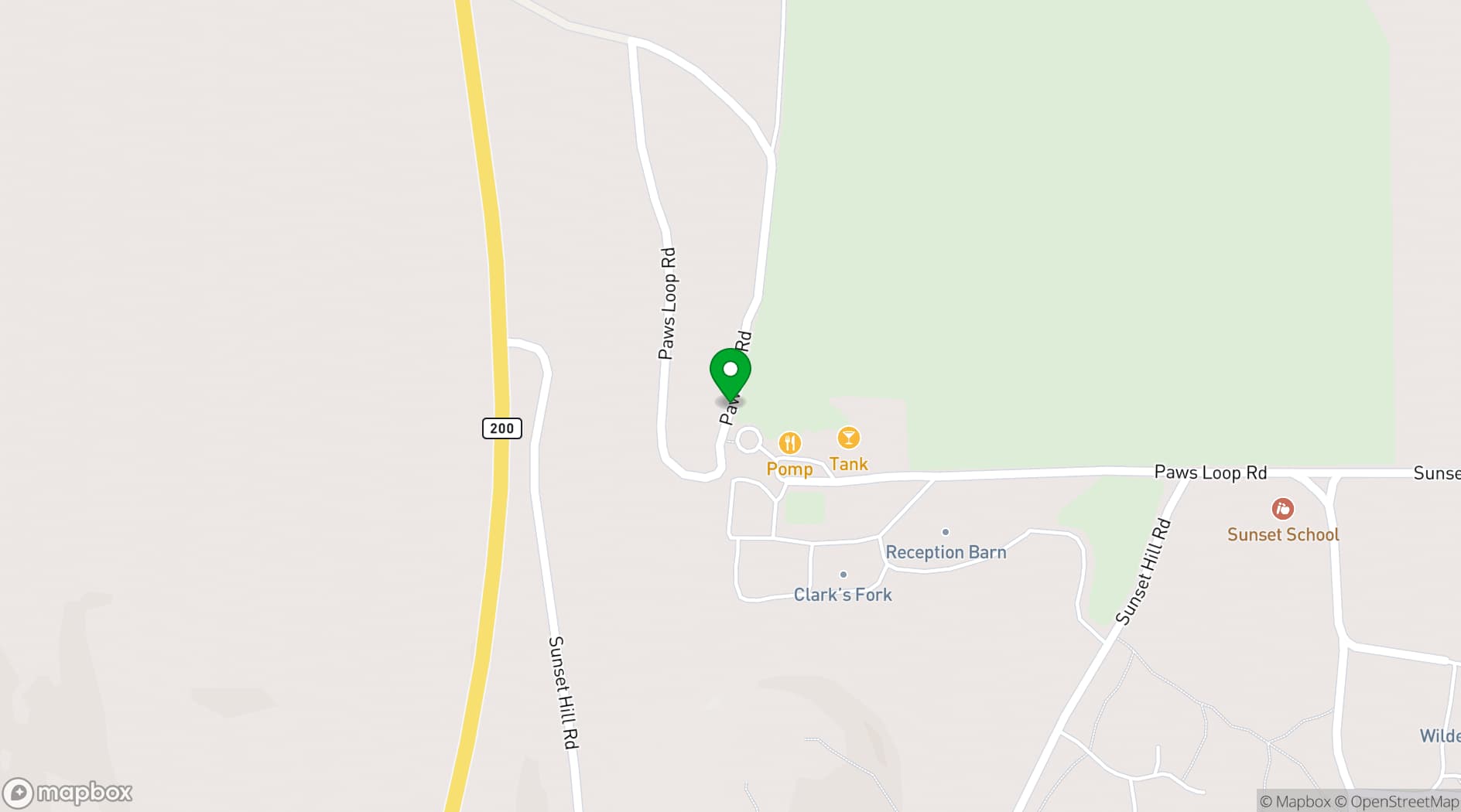Map showing The Resort at Paws Up