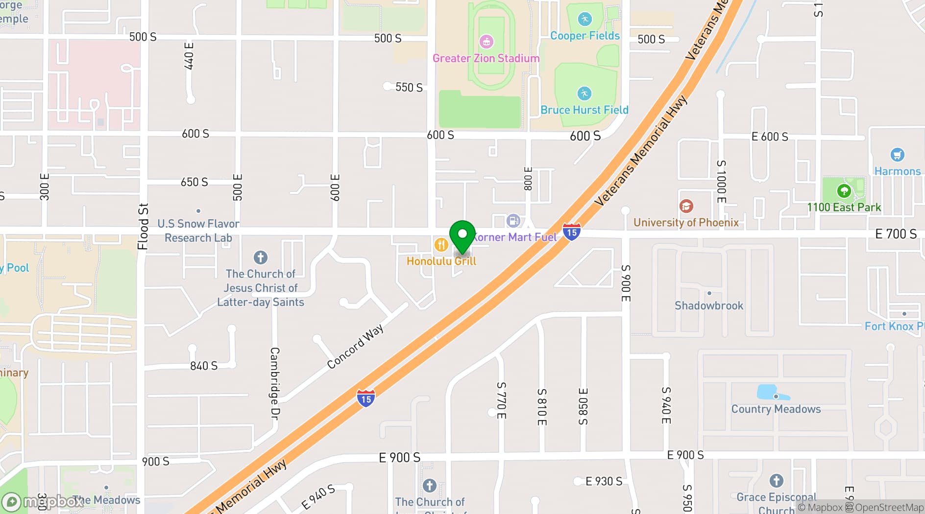Map showing Bella Marie's Pizzeria
