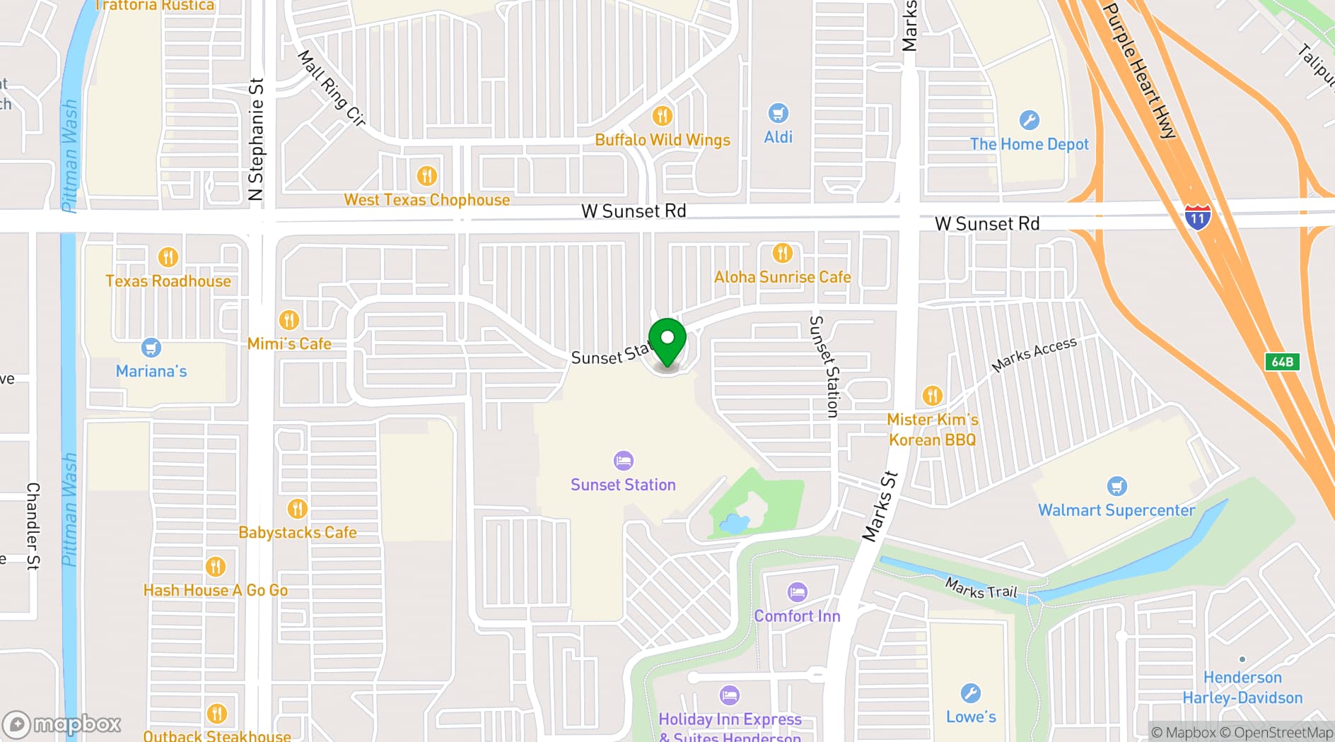 Map showing Sunset Station Hotel & Casino