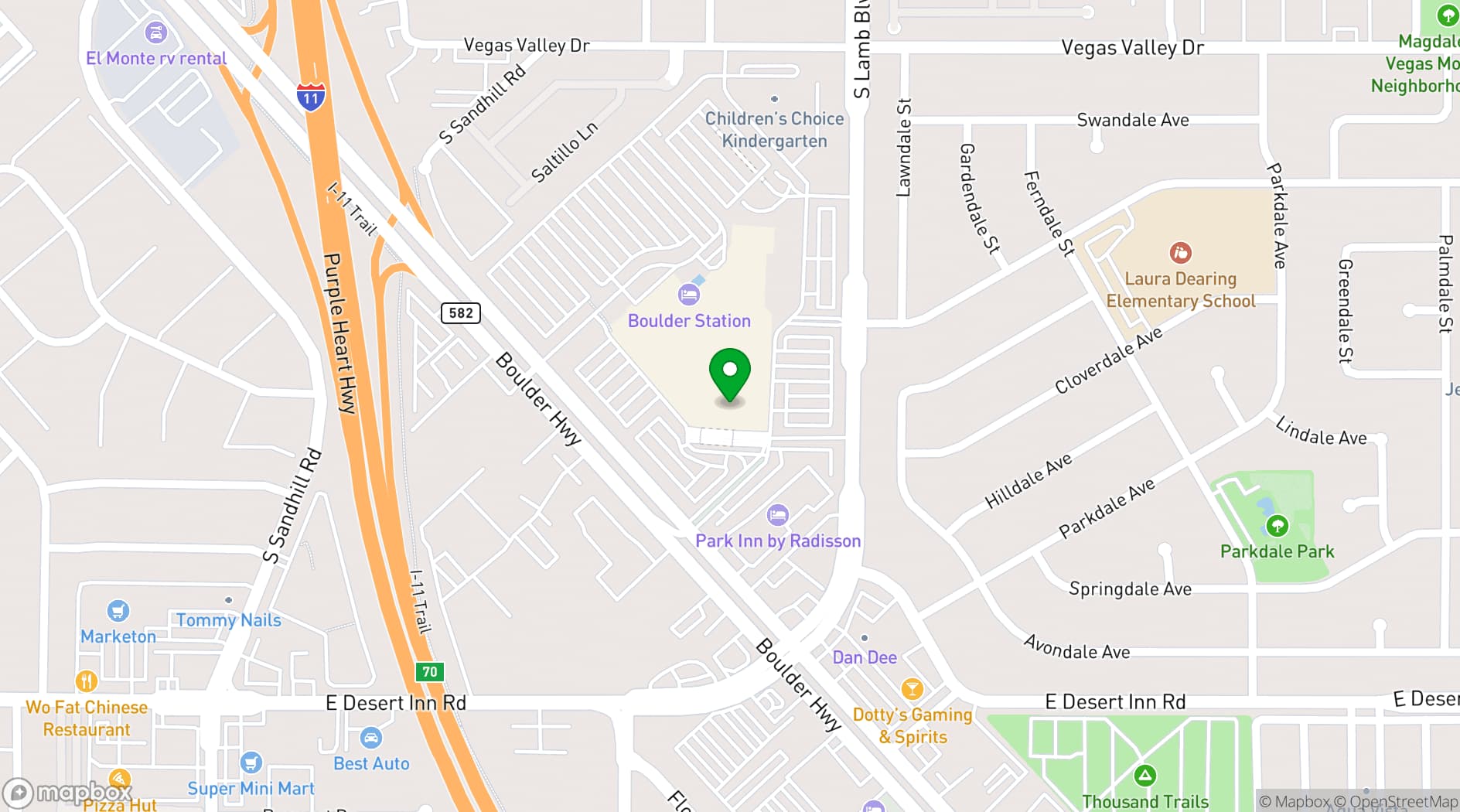 Map showing Boulder Station Hotel & Casino