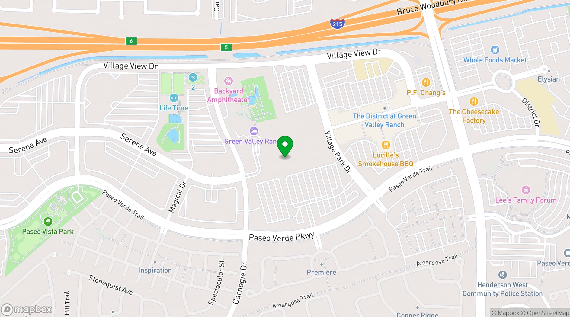 Map showing Green Valley Ranch Resort Spa and Casino