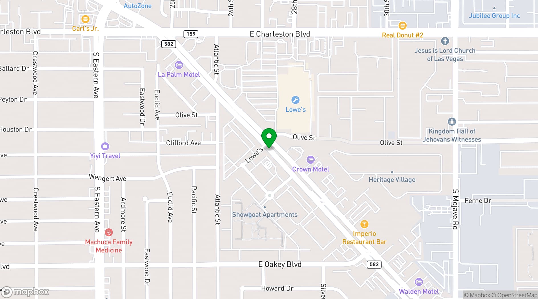 Map showing Top of Binion's Steakhouse