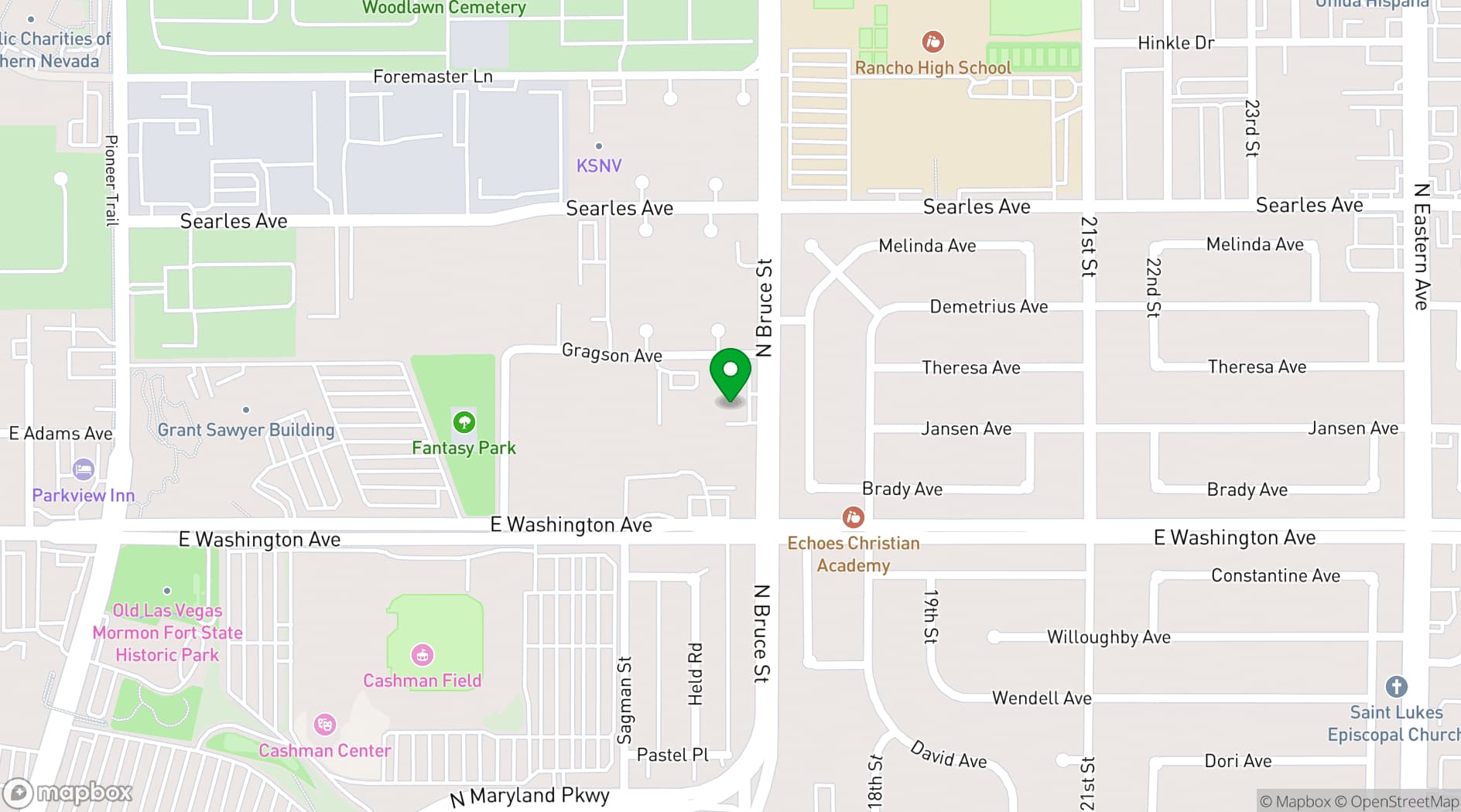 Map showing Visions of Greatness Center