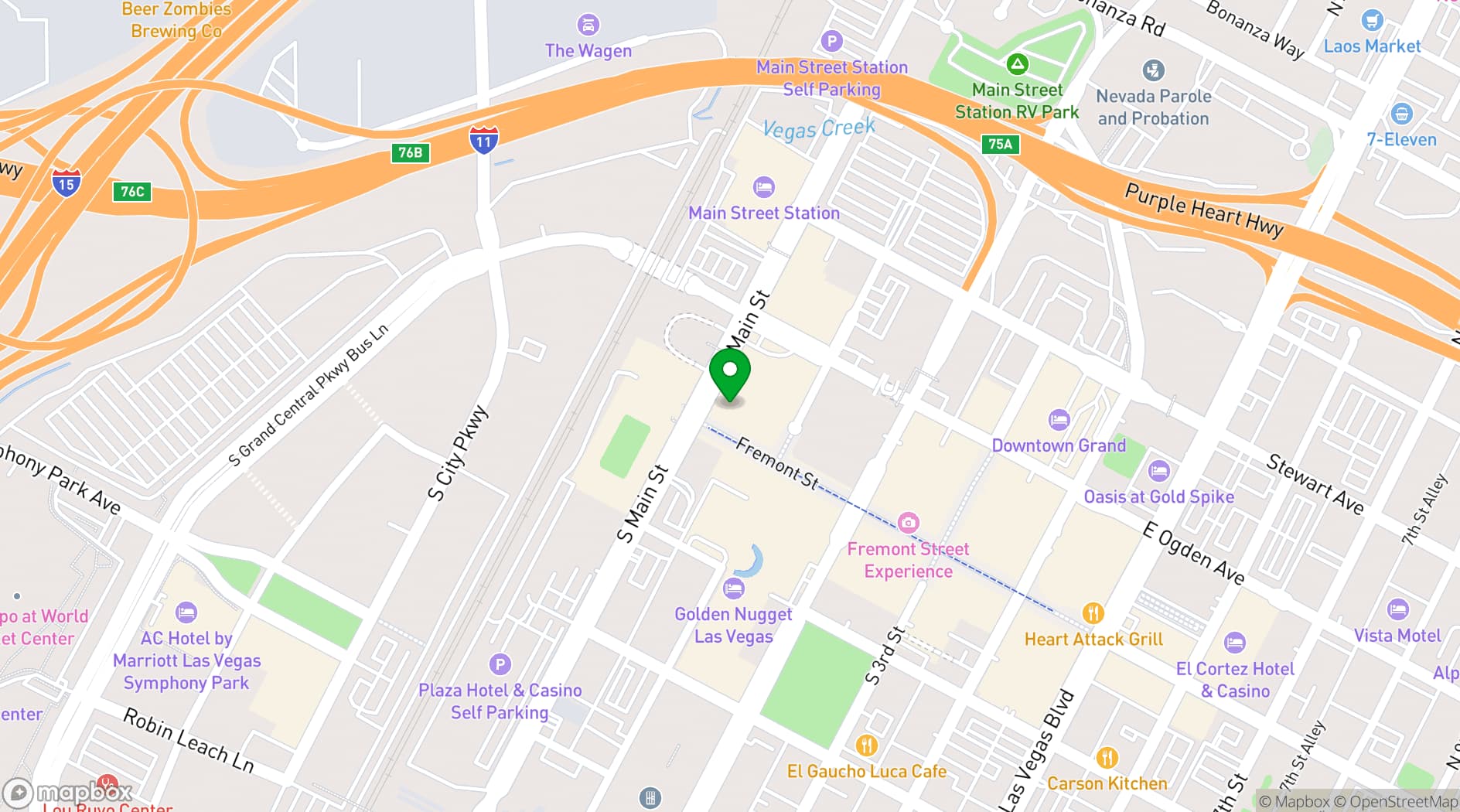 Map showing Barry's Downtown Prime