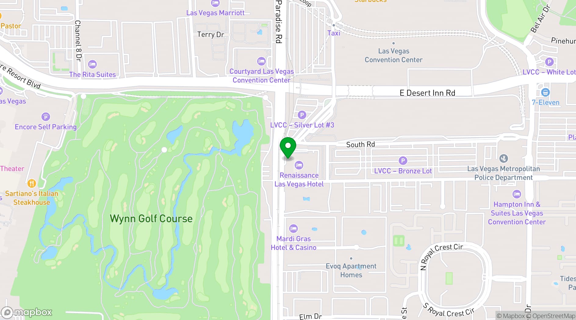 Map showing ENVY Steakhouse