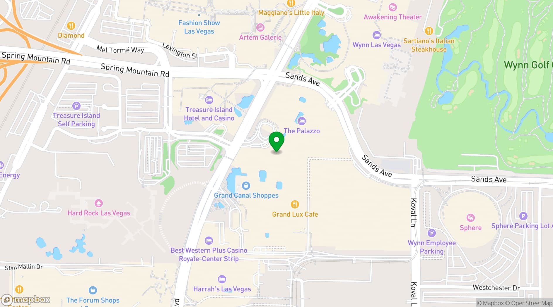 Map showing Delmonico Steakhouse