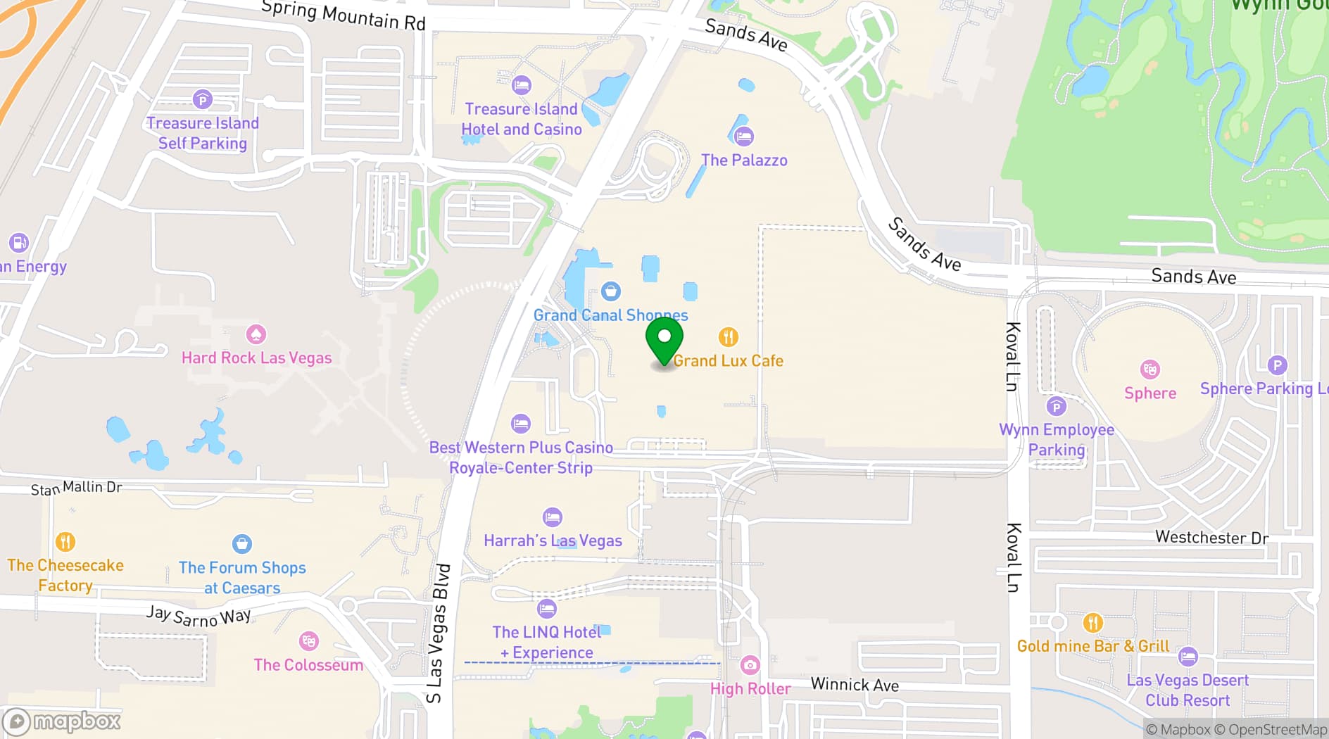 Map showing TAO Nightclub