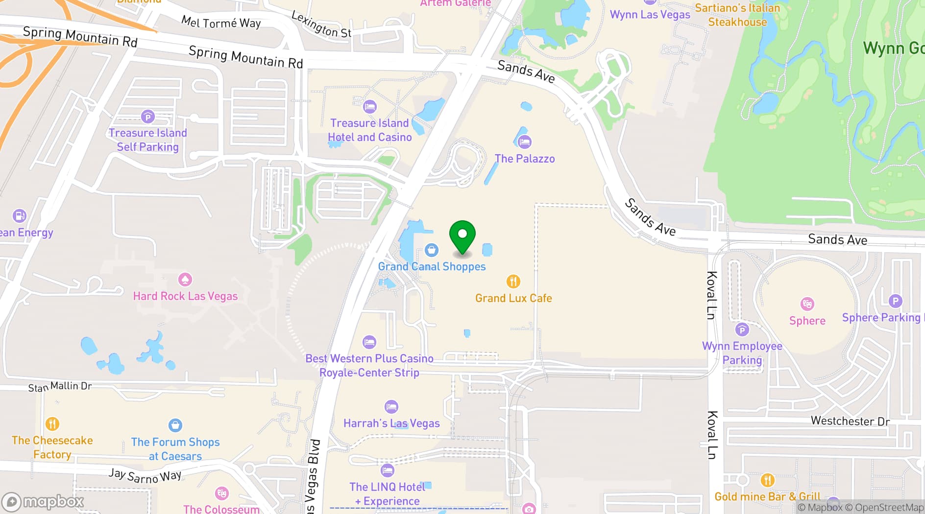 Map showing The Venetian Resort