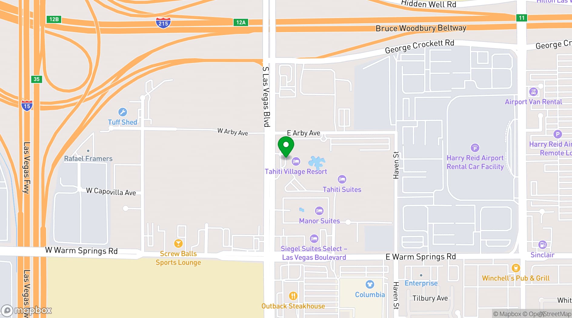 Map showing Tahiti Village Resort & Spa