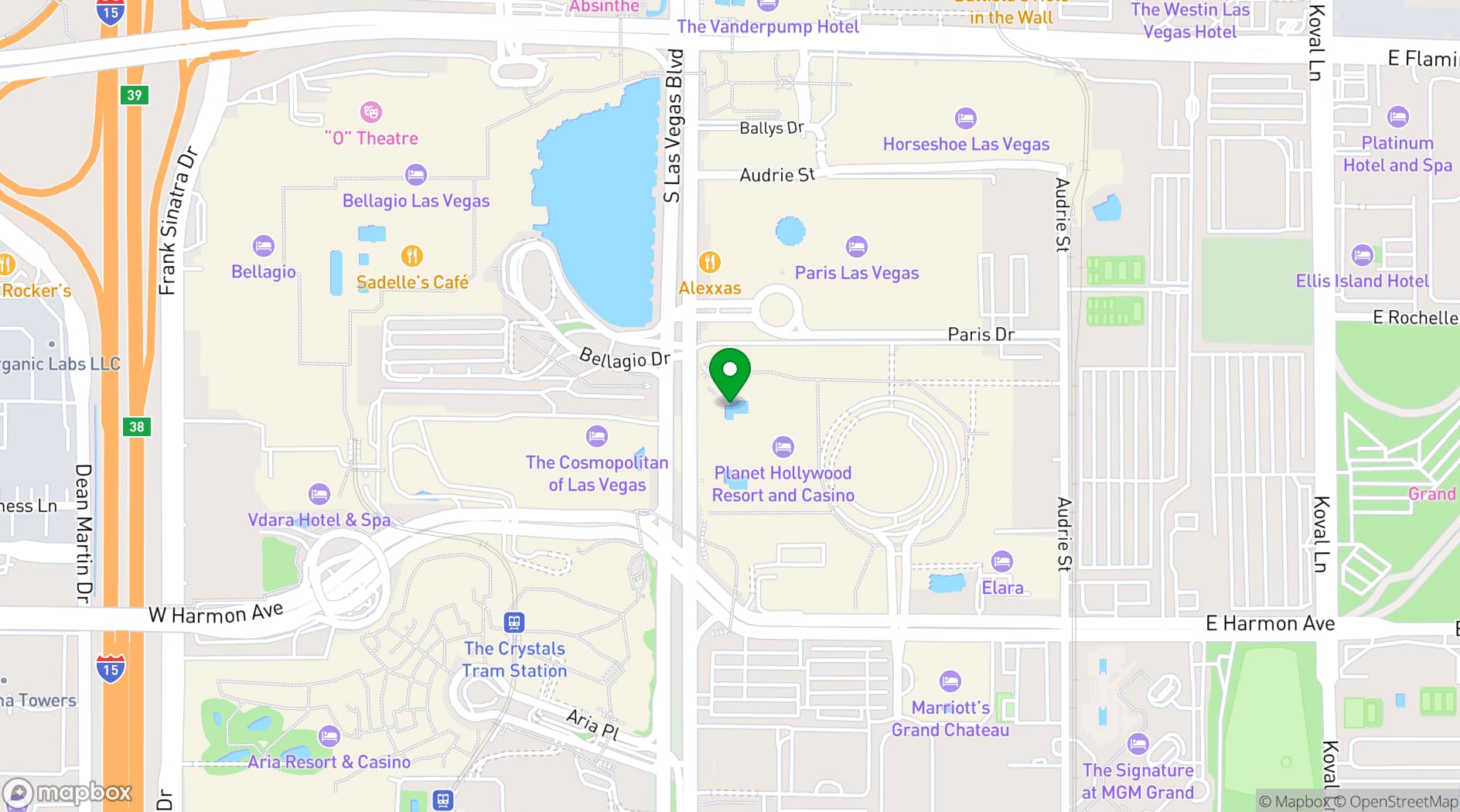 Map showing Koi Restaurant