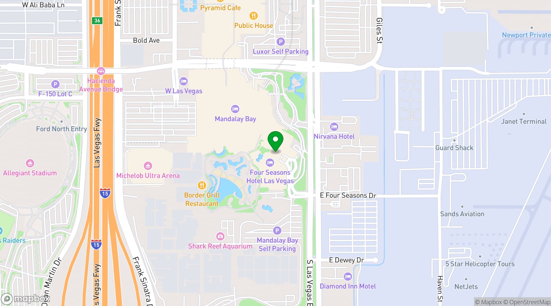 Map showing Four Seasons Hotel Las Vegas